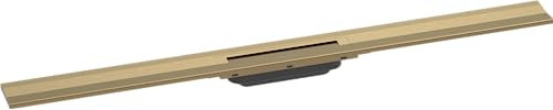 hansgrohe Fertigset Duschrinne RainDrain Flex, Abflussrinne 1000mm, Bodenablauf Dusche kürzbar zur Wandmontage, Brushed Bronze