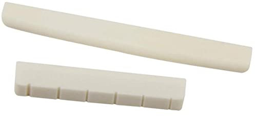 2 Pcs Guitar Saddle Nut Set 6 String Acoustic Guitar Bone Bridge Saddle Replacement Bridge Nut Classical Guitar Parts