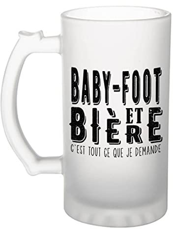 Planetee Chope de bière Baby-foot et bière | Verre Pinte idée cadeau original | Imprimé en France