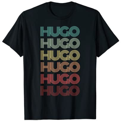 Vorname HUGO Spanisch Deutsch Retro Geburtstag Sohn Namensschild T-Shirt