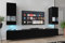 Furnitech Wohnwand Wohnzimmer | Wohnzimmer Möbel mit LED RGB - 16 Farben | Hängend Wohnwand Modern | Wohnzimmer Schrankwand mit Regale und TV Schrank (Sezana AN21-18B-M1 1A MATT)