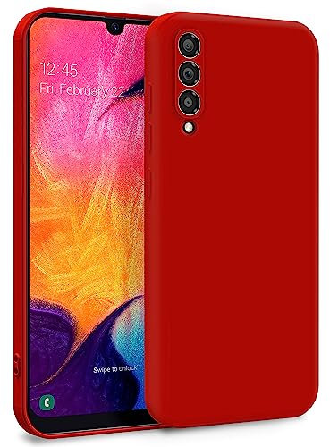 MyGadget Hülle für Samsung Galaxy A50 - Zweilagige Handyhülle mit Kameraschutz - Cover mit Innenfutter & Silikon außen - Rot