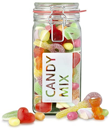 Candy Mix im Glas – toller Süßigkeiten-Mix im Geschenkglas, tolle Geschenkidee für Freunde und Familie