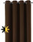 Verdunkelungsgardine mit Ösen, Blackout Ösenschal Blickdicht abdunkelnd, Größe und Farbe wählbar (Breite: 300 cm, Höhe: 245 cm, Dunkelbraun)