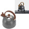 Mokernali Bollitore Fischietto, Bollitore con Fischio 2.5l, Bollitore per Acqua in Acciaio Inossidabile, 21.5×19cm, con Manico Antiscottatura, Bollitore Vintage per Bollire l'Acqua (Grigio)