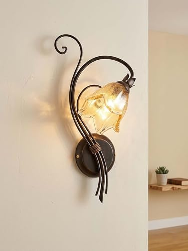Generico Applique classico in ferro battuto 1 luce Marino sinistro per camera da letto corridoio sala soggiorno