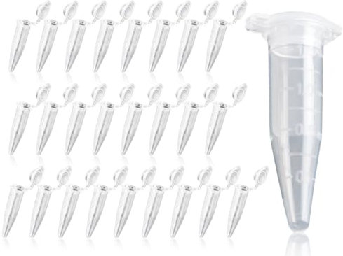 KAPSING Probenröhrchen, Reaktionsgefäße Stoffkapseln, 1,5ml Koks Röhrchen, leer zentrifugenröhrchen, Transparent Reaktionsgefäße Stoffkapseln (25)
