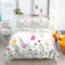 Linfye Housse de Couette 220x240 cm Fleur Rose Parure de Lit Adulte avec Fermeture Éclair, Linge de Lit Parure Housse Couette 2 Personnes en Microfibre + 2 Taie d'oreiller 65x65 cm