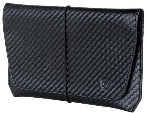 VON HEESEN Leder Reisepasshülle mit RFID-Schutz - Passport-Hülle aus echtem Leder - Reisepass-Organizer für stilbewusste Herren & Damen in Carbon Schwarz