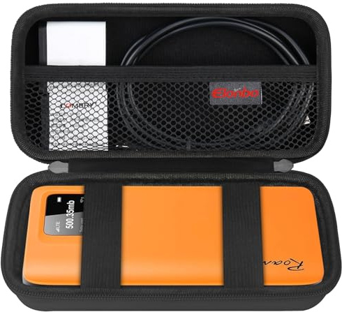 Elonbo Roamwifi 4G LTE Mobile Hotspot Router Valise, r10 routeur Voyage Sac Global Portable WiFi Rangement Rack, Maille Poche pour câble, Noir