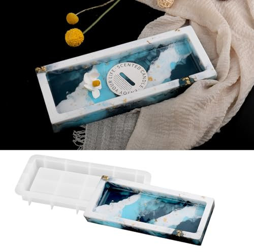 WIKIMO Silikonformen für Tablett Mit Rand, Epoxidharz Silikonform GießFormen Rechteck Tablett, GießFormen Für Beton, Harz, GießErei, Kunst Und Handwerk