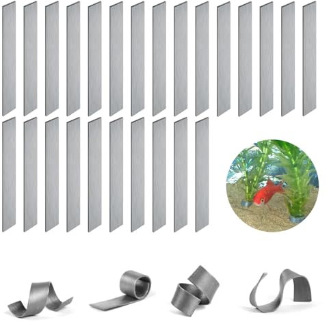 Bwetomk 25 Pcs Aquarium Plant Weights Anchors, 7 x 2.5X1cm Bendable Plant Anchors Over Weight Anchor for Fish Tank Metal Aquatic Plant Weights Reinforced Weights for Live Plants Prevents Floating
