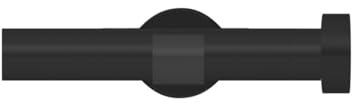 ABC Decor Eyelet Curtain Pole Trade Pole with Designer Cup Bracket, STUD Finials, Black, 500 cm wide