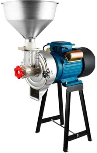 HYYKEJI Heavy Duty Wet Dry Cereals Grinder, Electric Grain Mill, with Funnel, Easy to Use, for Flour Rice Feed Coffee Pellet in Powder