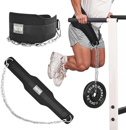 Dip-Gürtel mit Kette zum Gewichtheben, optimal für Klimmzüge, Dips, Kniebeugen, Gewichthebergürtel, Kniebeugenbefestigung, Crossfit, Workout, Dip-Gürtel – Unisex-Fitnessgeräte