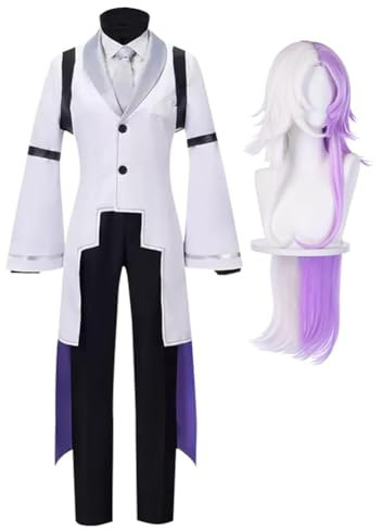 AIPILEI Bungo Stray Dogs Cosplay-Kostüm, Outfit, Anime-Charaktere, Sigma-Uniform, komplettes Set, Halloween-Party, Anime-Anzug für Männer und Frauen (Sigma mit Perücke, L)