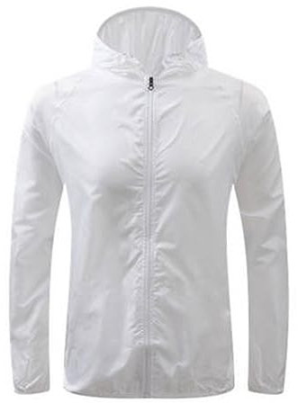 Keepink Veste de pluie légère et imperméable à capuche pour femme - Veste de course à pied légère et coupe-vent - Veste softshell pour le golf, le cyclisme, 067 Blanc, 3XL