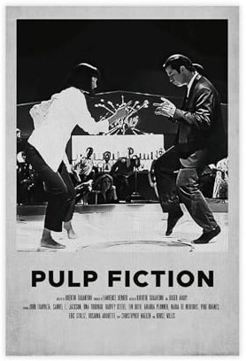 HGEIK Klassisches Filmposter Pulp Fiction (10) Leinwand-Poster, Schlafzimmerdekoration, Landschaft, Büro, Raumdekoration, Geschenk, 30 x 45 cm