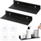 DHSWNNG 2 Stück Kleines Wandregal, Selbstklebend Bilderleiste Schwarz Wandboard Schweberegal Ohne Bohren Bücherregal Wand für Küche Wohnzimmer Büro Zuhause (20x8.5x5cm)