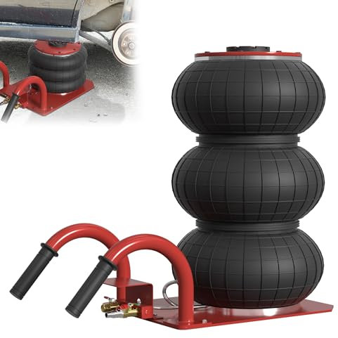 YRHome 3T/6600Lbs Pneumatischer Wagenheber mit Griff Druckluftwagenheber Luftkissen Rangierwagenheber Hebebühne Luftheber Druck Luft für Rangierwagenheber KFZ