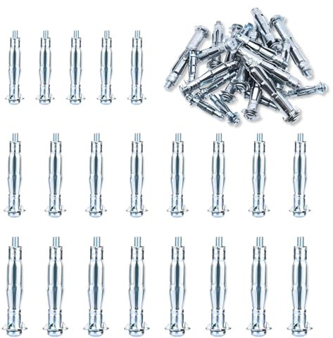 eupdd Lot de 60 Chevilles À Expansion: M5*37/52/65mm Chevilles Métalliques, Cheville Placo Charge Lourde Pour Fixation Mural Robuste Dans Plaques de Plâtre et Matériaux Creux