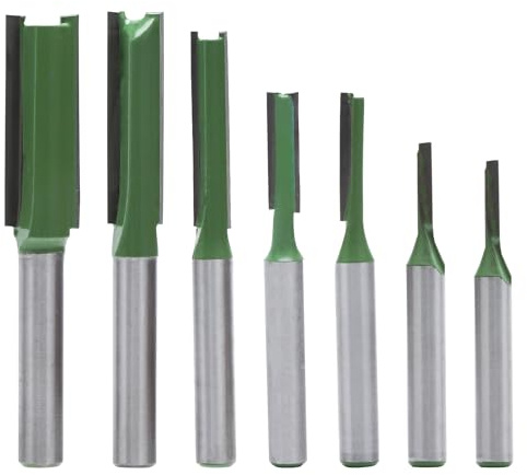 APOMOONS 7pcs Holzfräser Fräser Nutfräser 4/5/6/8/10/12mm | Fräskopf für Oberfräse Holz Fräser Fräser Schaft Nutenfräser für Dichteplatte Massivholz Holz Schneiden Nutfräsen