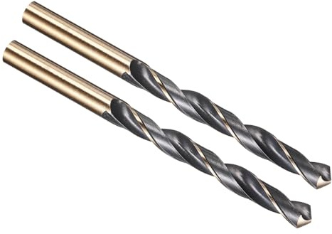 PATIKIL 10mm Drill Bit 4341 High-Speed Steel 118° for Thin Metal 2 Pack | Jobber Straight Shank 118° Black and Gold Finish for Medium-hard Metal Steel Acrylic