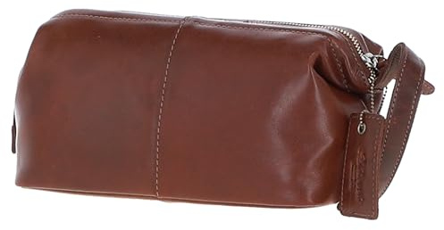 Ashwood Men’s Vintage Leather Washbag - Full-Grain Distressed Toiletry Bag - Travel Dopp Kit with Zip Compartments - Stylish Grooming Organizer for Men's: Q-47 (Chestnut)