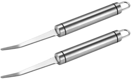 RJSQAQE Coltelli per Pompelmo, 2 coltelli in Acciaio Inox per Pompelmo, Manico Spesso seghettato, Bordo da con p con Cucina Utensili