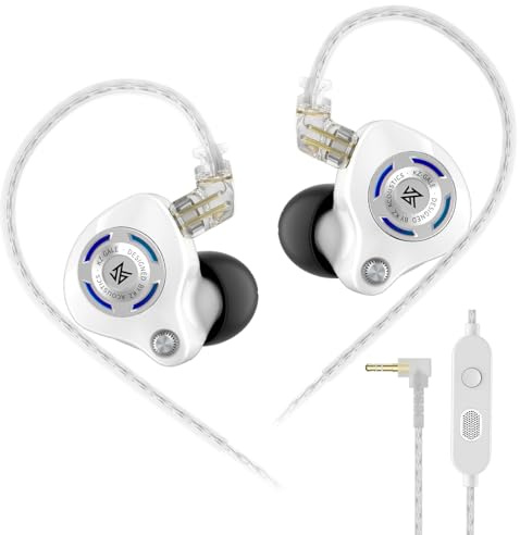 KZ Gale - Auriculares con Cable con micrófono, Graves Profundos de Alta fidelidad, Ajuste cómodo para Juegos, Controlador superlineal IEM para Juegos, Compatible con PC, PS5, PS4, Nintendo, Switch