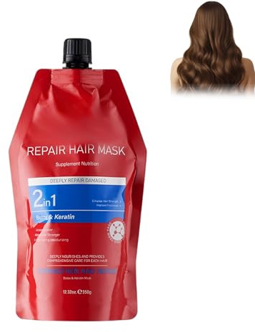 Keratin Haarmaske 350g, Tiefenreparatur Haarspülung, Restrukturierende Intensivmaske, Reduziert Haarbruch, Alle Haartypen Haarpflege, Reparatur Für Stark Geschädigtes Haar, hair mask