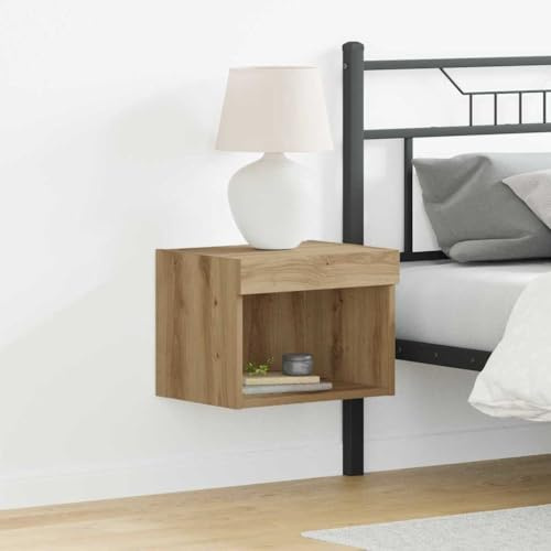 Fangmaliuyun Wand-TV-Lowboard Artisan-Eiche 40x30x30 cm mit LED Beleuchtung Modernes Design Holzwerkstoff Platzsparend für Living Room Schlafzimmer Büro