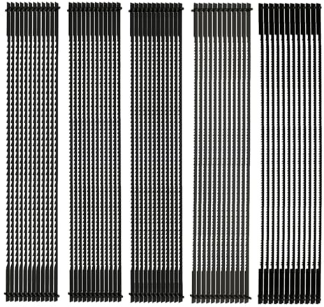 Goshoppers 60 Pièces Lame de Scie à Chantourner 127mm, TPI 10/15/18/20/24 Lame Scie Acier a Chantourner Avec Ergot,Lame de Scie en Acier au Carbone pour Couper le Bois le Métal doux le Plastique