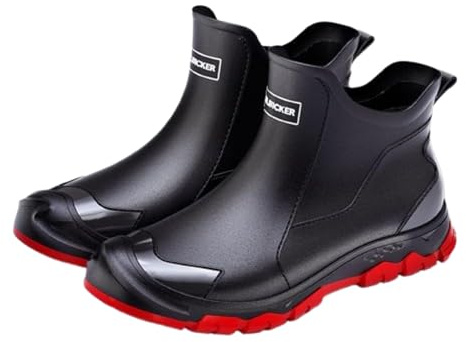 Pangolin Stivaletti da Pioggia Impermeabili alla Caviglia, Stivali Chelsea in PVC Slip-On, Suola in Gomma Antiscivolo, Stivali Corti per Giardinaggio Outdoor, Donna e Uomo