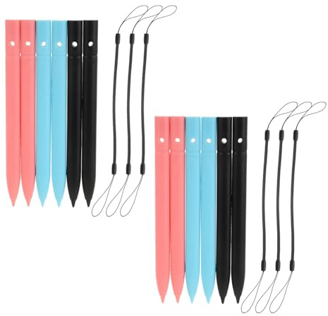 Stylet pour Tablette D'écriture LCD 9 Pièces en Plastique | Pointe Fine, Lanière Incluse, pour Écrans Tactiles et Tableau de Dessin, Usage Étudiants et Professionnels
