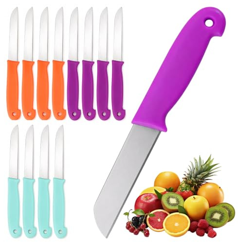 Carehabi Pack 12 cuchillos mondadores inox para frutas y verduras