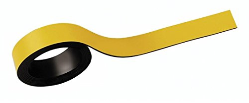 MAUL Magnetstreifen 1,5 x 100cm (2 Stück) | Magnetband selbsthaftend auf magnetischen Oberflächen | Magnetklebeband individuell zuschneidbar | Beschriftbar mit Marker | Gelb
