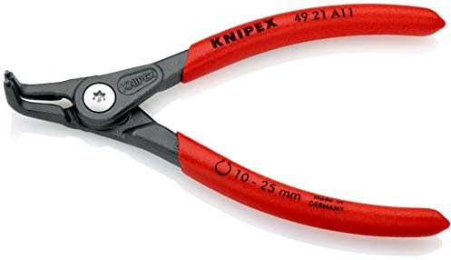 Knipex Precision Circlip Pliers for external circlips on shafts grey atramentized, with non-slip plastic coating 130 mm (self-service card/blister) 49 21 A11 SB