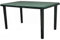 RESOL Olot Mesa Jardín y Comedor Exterior 140x90 Rectangular para 4-6 Personas con Agujero de Sombrilla | Protección UV para Uso en Patio, Terraza o Porche | Fácil Mantenimiento - Color Verde Oscuro