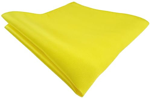 TigerTie Satin Seideneinstecktuch in gelb zitronengelb einfarbig - Einstecktuch 100% Seide