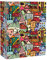 banjado Medizinschrank abschliessbar mit Motiv Funky Town 35x46x15cm - großer Arzneischrank für die Hausaphotheke - Medikamentenschrank aus Metall zur Medikamenten Aufbewahrung