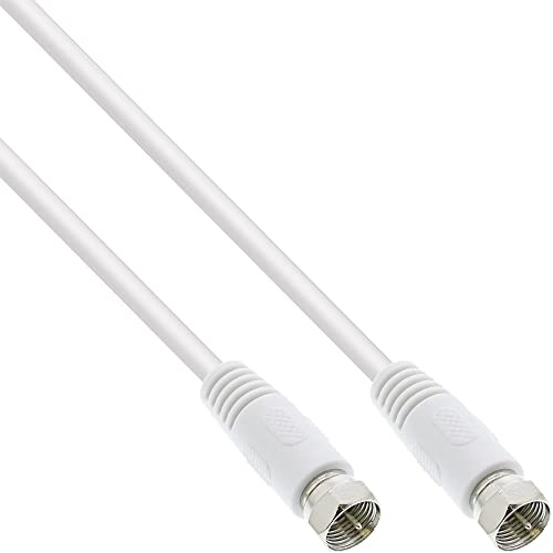 InLine 69305 SAT-Anschlusskabel, 2x geschirmt, 2x F-Stecker, >75dB, weiß, 5m
