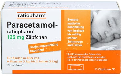 Paracetamol-ratiopharm 125 mg Zäpfchen, 10 St. Zäpfchen