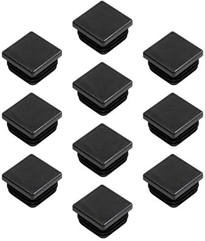 Gedotec PE Rohrstopfen | 10 Stück - Fußkappen schwarz aus Kunststoff für Vierkantrohr | Formrohr-Stopfen quadratisch | Lamellenstopfen 20 x 20 mm | Made IN Germany | Abdeckkappen für Quadratrohr