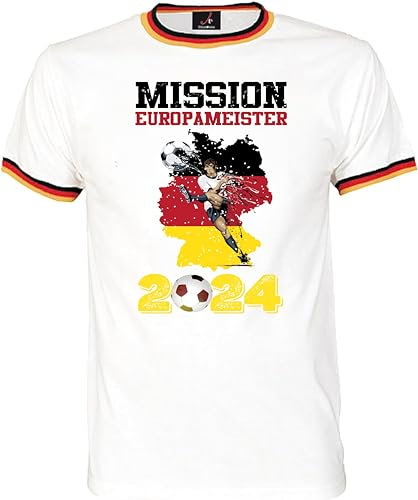 EM 2024 T-Shirt – zum Feiern der Fußball Europameisterschaft - Trikot mit Motiv für Herren und Damen in Größe 3XL
