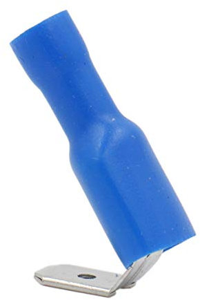 Heschen piggyback spade crimp terminal connector 0.5-6.0mm² (22-10 awg) blue 100 pcs