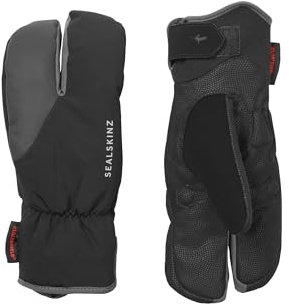 SealSkinz Unisex Extrem Kaltes Wetter Wasserdichter Radhandschuh im Hummerkrallen-Stil – Schwarz/Grau, XL