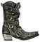 New Rock M.7993-S3 Stivali Uomo di Pelle Nera e Grigia di Vitello Dallas 42