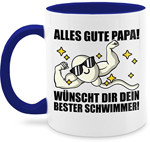 Tasse Tassen 325ml - Geschenk zum Vatertag - Alles Gute Papa - Wünscht dir dein bester Schwimmer - 325 ml - Dunkelblau - vater sohn geschenke daddy beste cup scherz papatag geschenkideen
