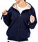 LBL Veste Polaire Femme Chaud Doublure Polaire Zippée à Capuche Sweat-shirt Manches longues pour Hiver Bleu Marine M